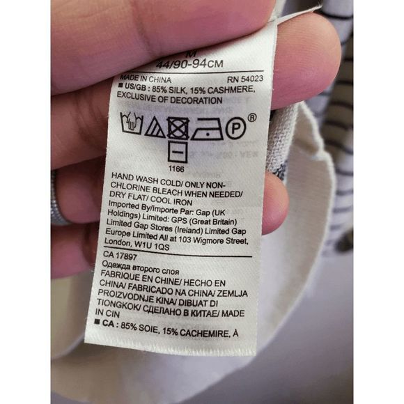 Banana Republic Silk Cashmere Crewneck Stripe Sweater size M - Picture 6 of 9